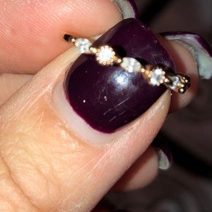 Delicate women’s rose gold and diamond ring size 6